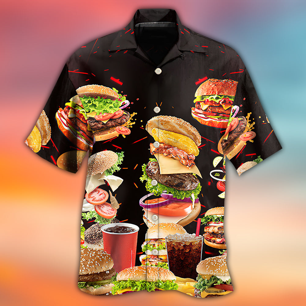 Food Hamburger Fast Hawaiian Shirt For Coastal Adventures And Warm Weather Wear
