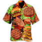 Creative Hamburger Patty BBQ Food Hawaiian Shirt For Casual Gatherings, Beach Holidays, And Thoughtful Gift Giving