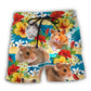 Tropical Floral Hamster Beach Shorts For Poolside Relaxation And Everyday Comfort