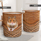 Hamster Rattan Texture Laundry Basket For Room Home Organizer