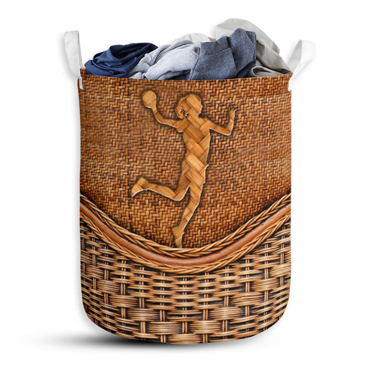 Handball Rattan Texture Laundry Basket For Bathroom Bedroom Storage