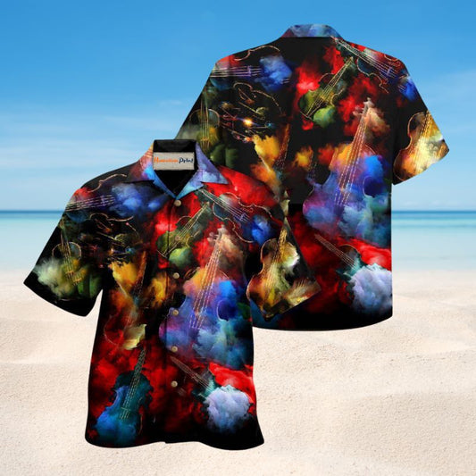 Music Happiness Is Practicing Violin Hawaiian Shirt For Coastal Vacations Live Music Fans And Everyday Wear
