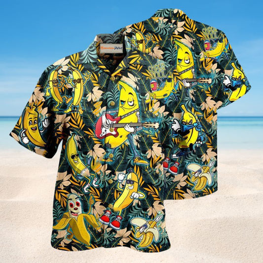 Happy Bananas Fruit Hawaiian Shirt For Island Getaways Beach Parties And Comfortable Vacation Style