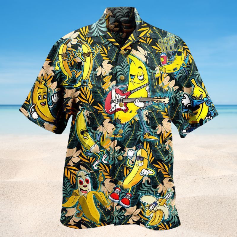 Happy Bananas Fruit Hawaiian Shirt For Island Getaways Beach Parties And Comfortable Vacation Style