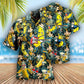 Happy Fruit Banana Hawaiian Shirt For Summer Vacation And Beach Travel
