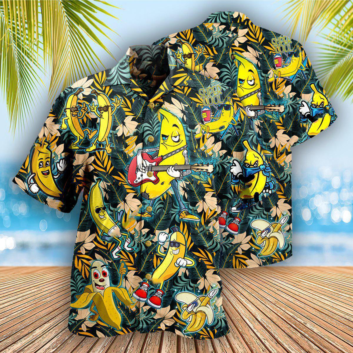 Happy Fruit Banana Hawaiian Shirt For Summer Vacation And Beach Travel
