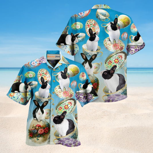 Happy Easter Bunnies Love You Hawaiian Shirt For Summer Vacation Beach Travel And Relaxed Casual Wear