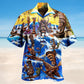 Happy Surfing Day With Tiki Bar Hawaiian Shirt For Summer Vacation Beach Travel And Relaxed Casual Wear