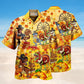 Happy Dinosaur Thanksgiving Hawaiian Shirt For Summer Vacation Beach Travel And Relaxed Casual Wear