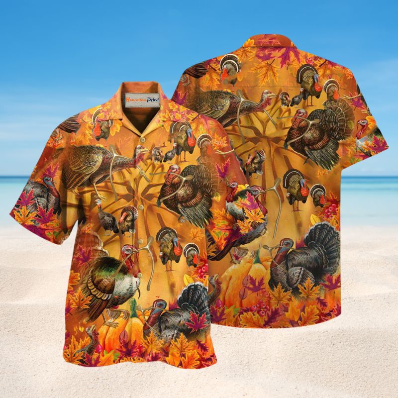 Happy Wishbone Thanksgiving Hawaiian Shirt For Summer Vacation Beach Travel And Relaxed Casual Wear