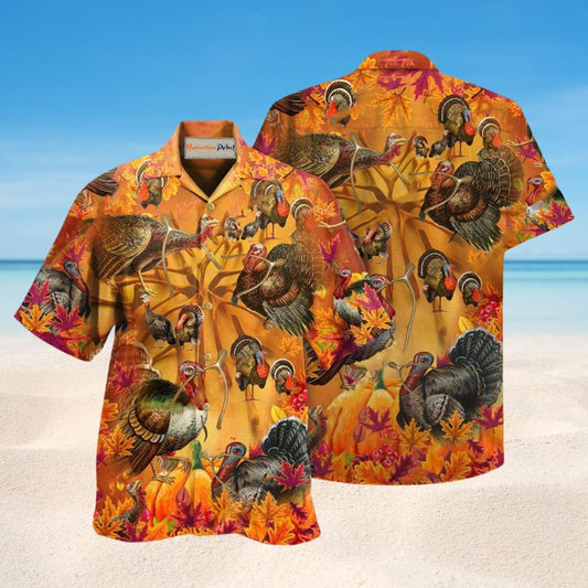 Happy Wishbone Thanksgiving Hawaiian Shirt For Summer Vacation Beach Travel And Relaxed Casual Wear