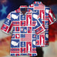 Patriotic American Hawaiian Shirt With All Over Print For Tropical Holiday Resort Parties And Everyday Style