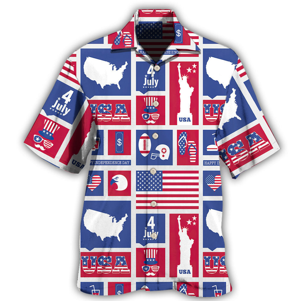 Independence Celebration Hawaiian Shirt For Patriotic Events, Summer Travel, And Casual Outdoor Wear