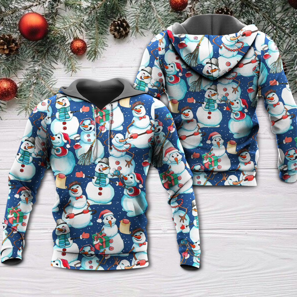 Happy Snowman Christmas Hoodie For Winter Streetwear Christmas Travel And Seasonal Home Gatherings