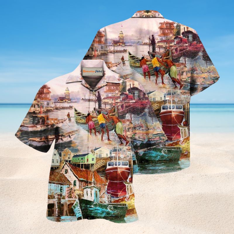 Harbor In The Morning Hawaiian Shirt For Summer Gatherings Island Travel And Comfortable Casual Wear