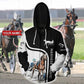 Black White Racing Personalized Hoodie For Casual Street Style Travel And Daily Comfort