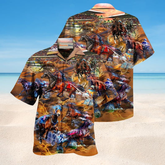 Harness Racing Life Is Better At The Races Hawaiian Shirt For Summer Vacation Beach Travel And Relaxed Casual Wear