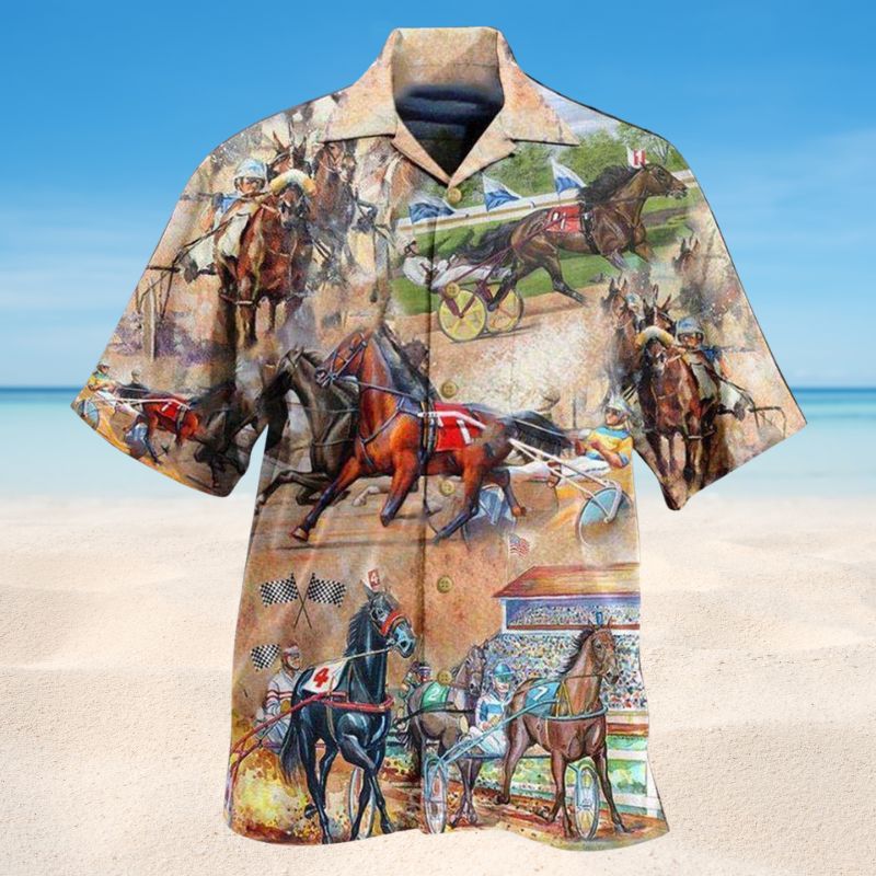 Harness Racing With Passion Hawaiian Shirt For Summer Vacation Beach Travel And Relaxed Casual Wear
