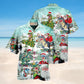 Dinosaur Christmas Celebration Hawaiian Shirt For Summer Vacation Beach Travel And Relaxed Casual Wear