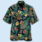 Tropical Island Tiki Hawaiian Shirt With All Over Print For Summer Vacation Beach Travel And Casual Wear