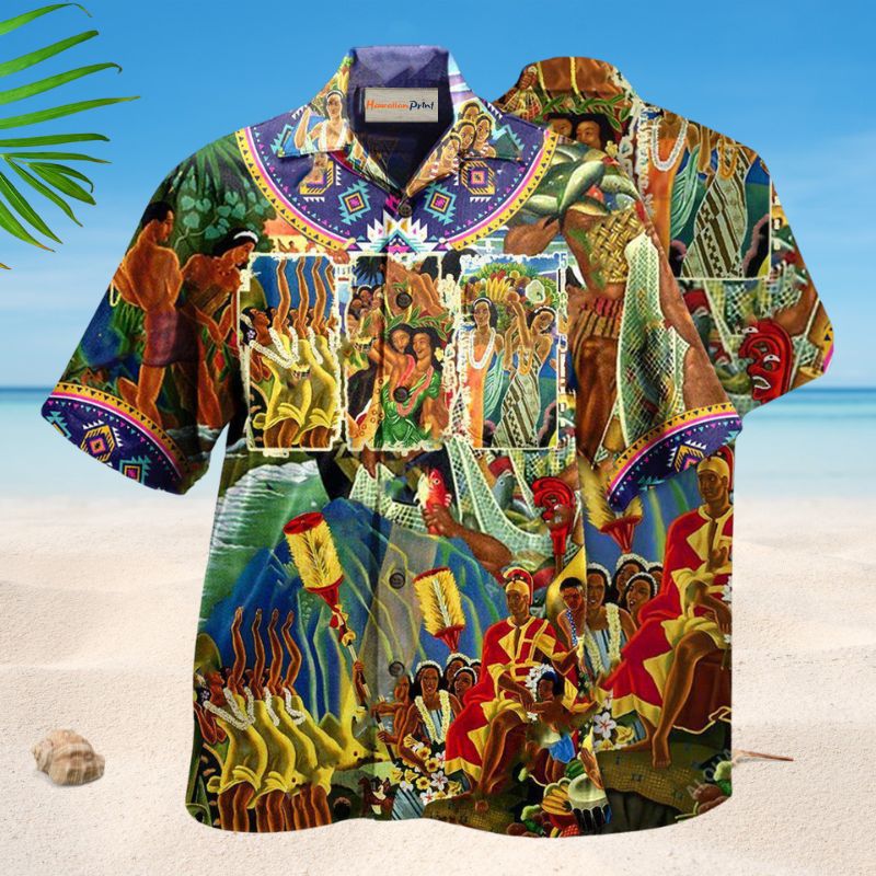 Island Exploration Hawaiian Shirt For Beach Parties Nautical Fans And Comfortable Warm Weather Wear