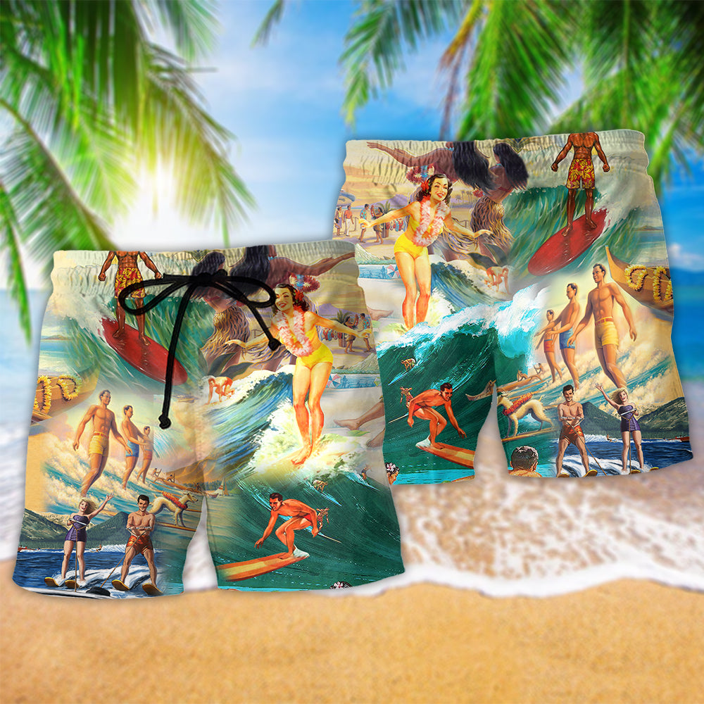 Hawaii Summer Beach Shorts Pattern Detail For Sunny Day Activities And Casual Outdoor Comfort