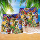 Hawaii Aloha Merry Christmas Beach Shorts Pattern Detail For Cruise Vacations And Warm Weather Wardrobe