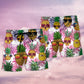 Tropical Pineapple Island Vibes Beach Shorts For Beach Trips And Relaxed Vacation Styling