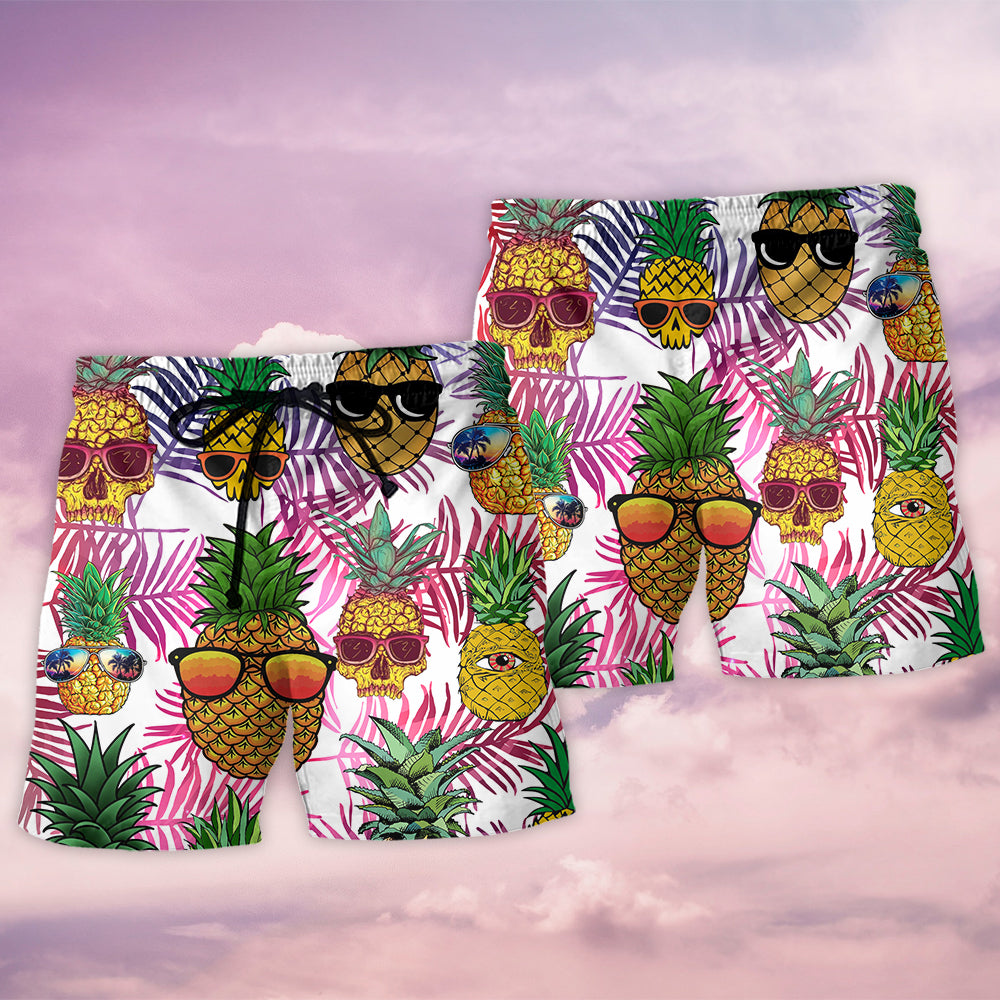 Tropical Pineapple Island Vibes Beach Shorts For Beach Trips And Relaxed Vacation Styling
