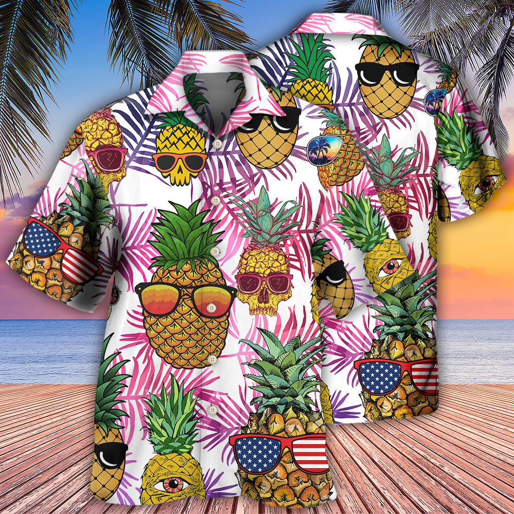 Tropical Fruit Island Pineapple Hawaiian Shirt For Poolside Relaxation And Sunny Getaways