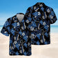 Police Creative Pattern Hawaiian Shirt For Summer Vacation, Beach Travel, And Casual Wear