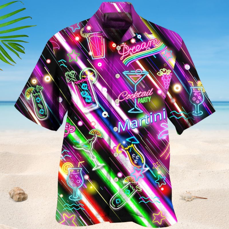Cocktail Hour Stunning Hawaiian Shirt For Beach Days, Coastal Adventures, And Thoughtful Gift Giving