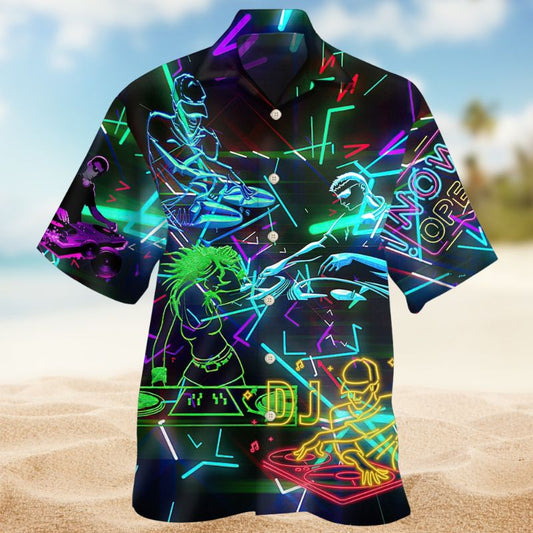 Colorful DJ Stunning Hawaiian Shirt For Tropical Holidays, Outdoor Gatherings, And Everyday Comfort