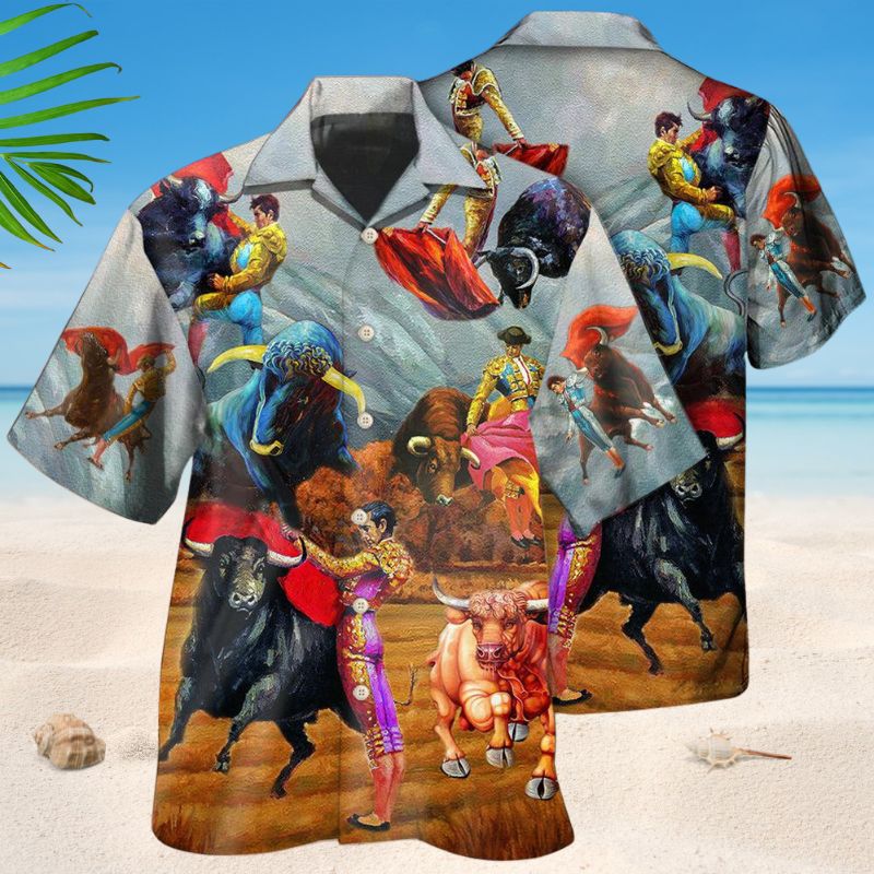 Creative Bull Fighting Hawaiian Shirt For Beach Days, Summer Outings, And Thoughtful Gift Giving