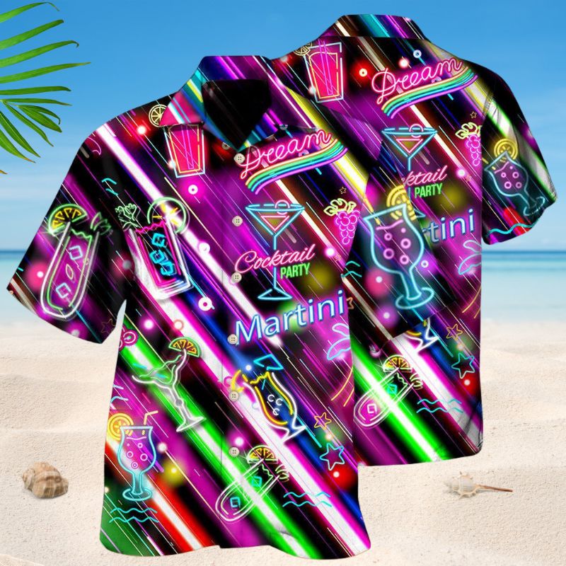 Cocktail Hour Stunning Hawaiian Shirt For Beach Days, Coastal Adventures, And Thoughtful Gift Giving