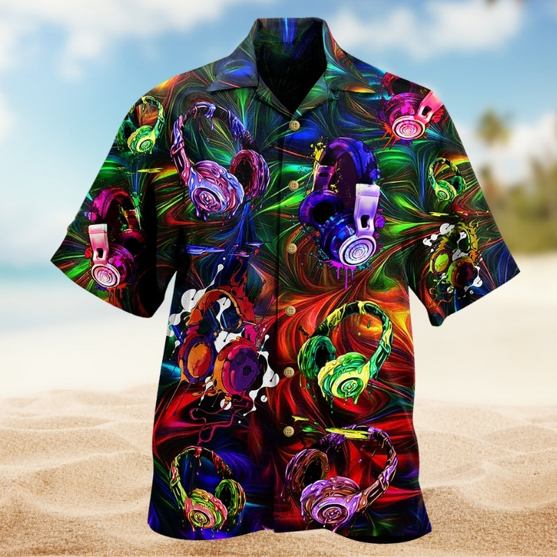 Creative Dreamy Starry Sky Hawaiian Shirt Design View For Warm Weather Events