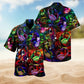 Headphone Creative Pattern Hawaiian Shirt For Resort Trips, Coastal Parties, And Warm Weather Style