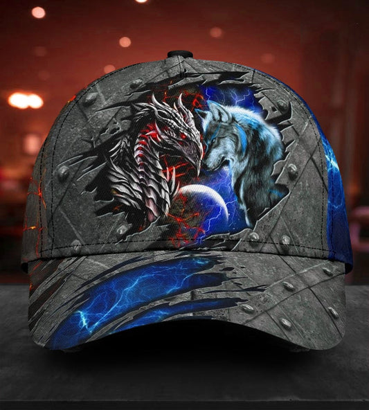 Wolf Heart Dragon Soul Classic Cap For Beach Outings Holidays And Thoughtful Everyday Style