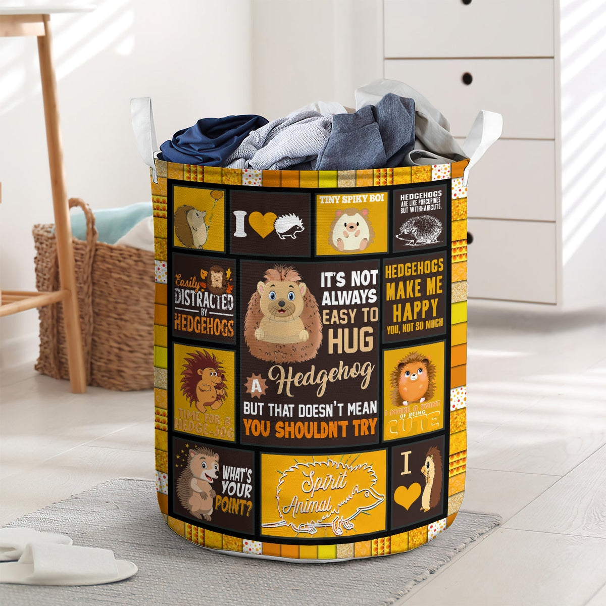 It's Not Always Easy To Hug Hedgehog Laundry Basket For Bathroom Bedroom Storage
