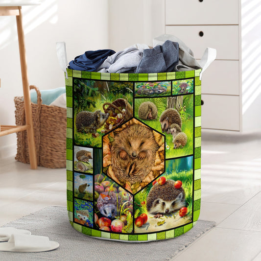 Beautiful Hedgehog In The Grass Laundry Basket For Bathroom Bedroom Storage
