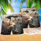Fire Helicopter Beach Shorts Pattern Detail For Outdoor Activities And Bright Seasonal Outfits