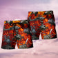 Helicopter Fire Action Beach Shorts For Beach Trips And Relaxed Vacation Styling