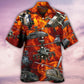 Helicopter Fire Hawaiian Shirt For Resort Getaways And Comfortable Summer Activities