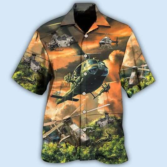 Cute Helicopter Hawaiian Shirt For Racing Fans, Summer Outings, And Relaxed Vacation Wear