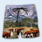 Cow Mountain Landscape Beach Shorts For Beach Trips And Relaxed Vacation Styling