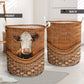 Hereford Cow Rattan Texture Laundry Basket For Room Home Organizer