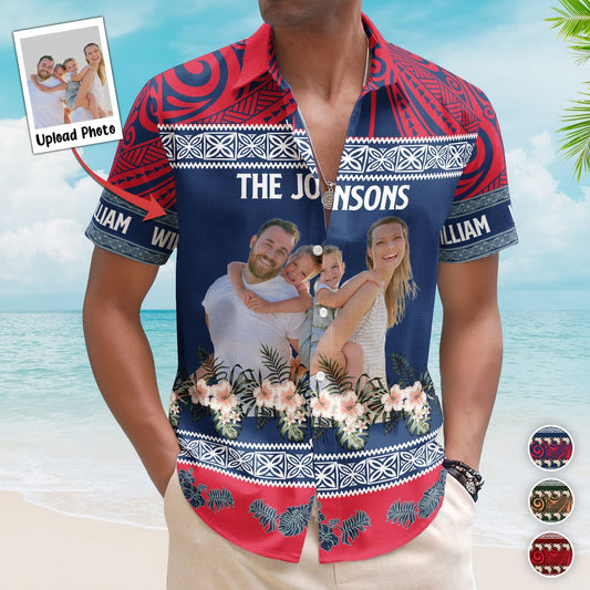 Tropical Hibiscus Aloha Photo Gift Family Custom Hawaiian Shirt For Nature Lovers And Coastal Travel