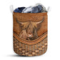 Highland Cow Rattan Texture Laundry Basket For Bathroom Bedroom Storage