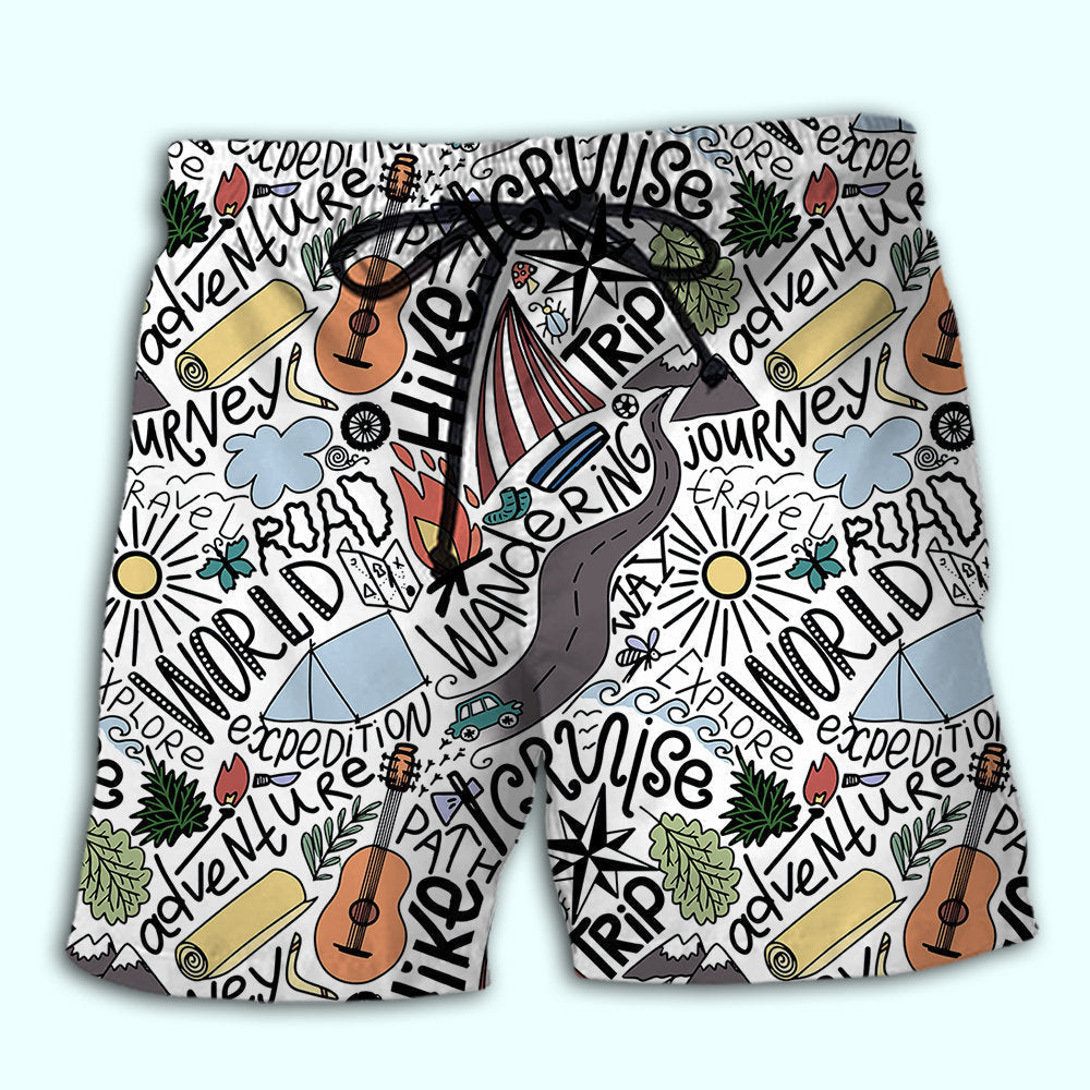 Hiking Wander Adventure Travel Beach Shorts Design Detail For Coastal Escapes And Daily Wear