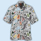 Hiking Wandering Travel Adventure Hawaiian Shirt For Resort Trips, Coastal Parties, And Warm Weather Style